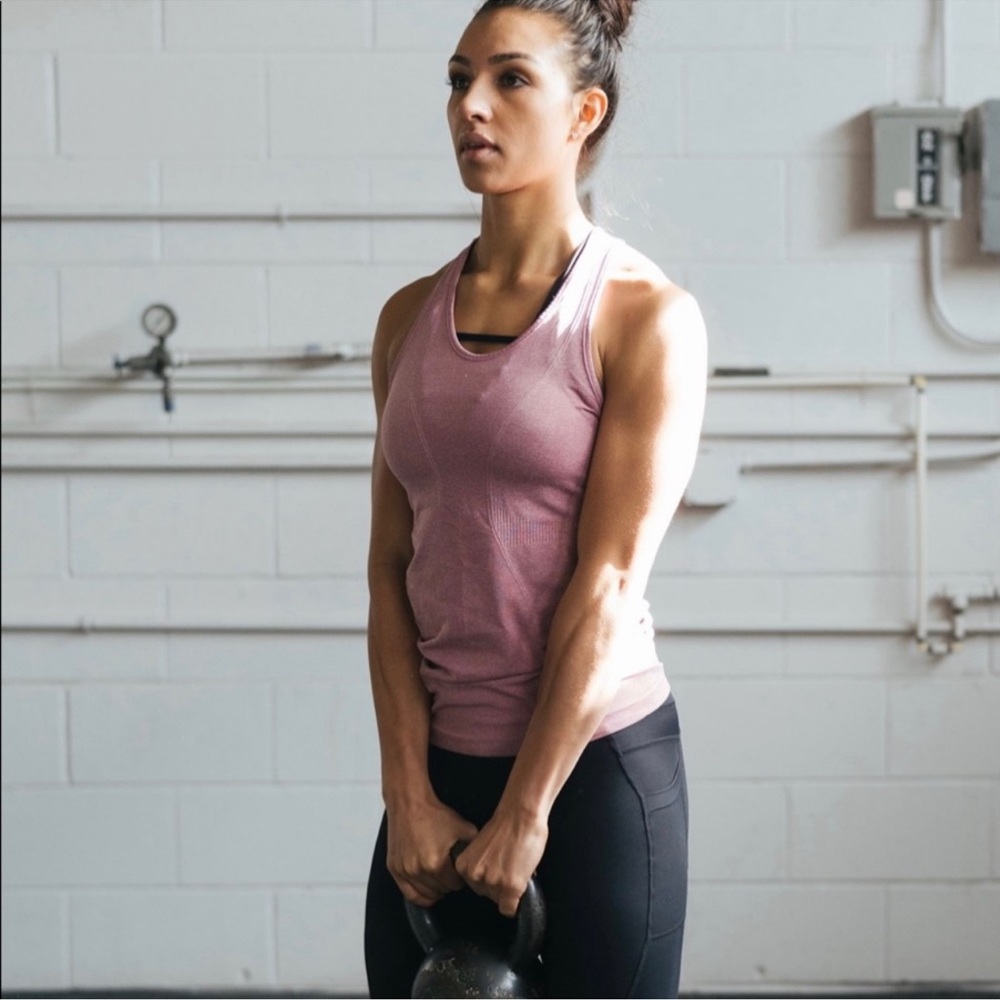 ZYIA Dusty Rose Copper Charged
Racerback Tank Top XS Poppy